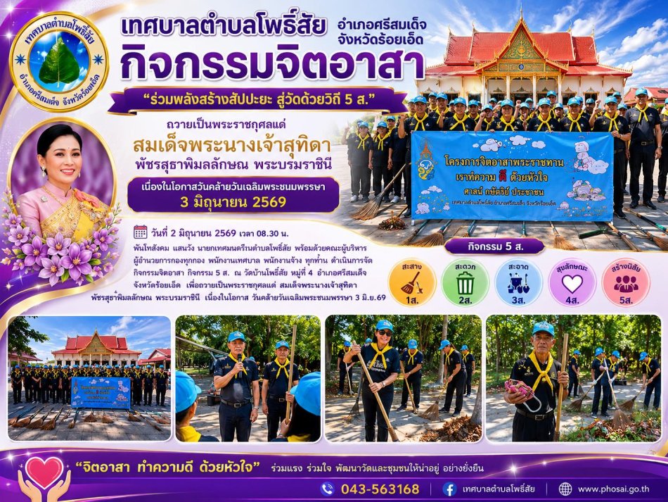 “ร่วมพลังสร้างสัปปะยะ สู่วัดด้วยวิถี 5 ส.”